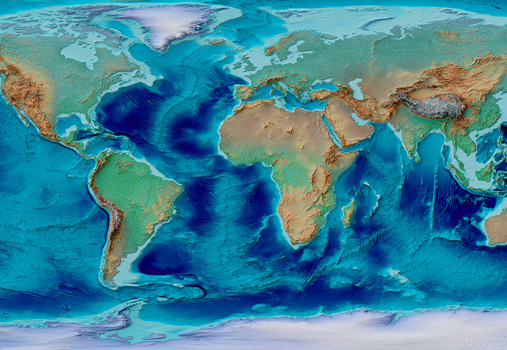 從太空看南海海底地形