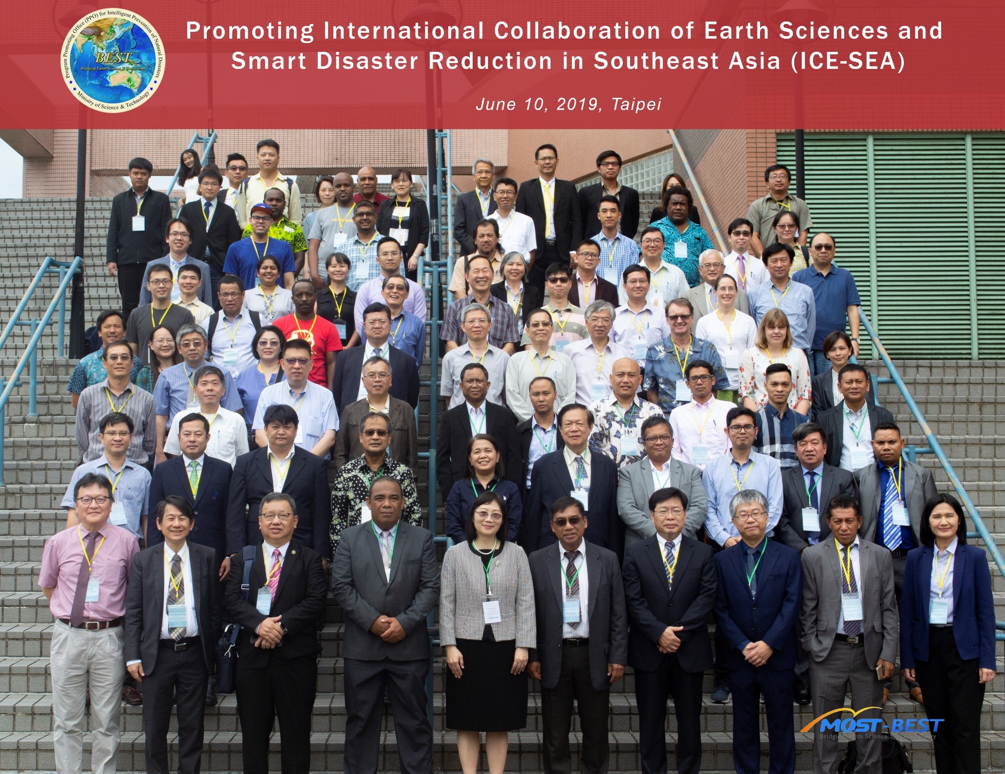 Fig. 4. An international conference of the BEST (bridging earth science and technology) project, also supported by MOST as a key component of the New Southbound Policy, for promoting international collaboration on earth science study and smart disaster reduction in SEA.
