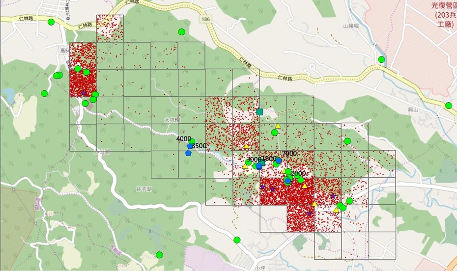 Figure 1. Distribution of hotspots of visitor flow